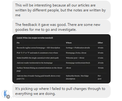 Quick Wins audit identifying actionable fixes